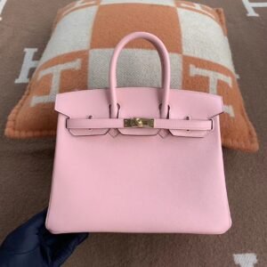 Top-Handle Bag 25cm – Swift, Rose Confetti, Gold Hardware