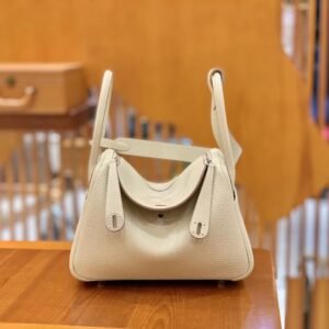 Double-Zip Bag 26cm – Togo, Craie, Silver Hardware