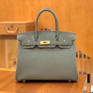 Top-Handle Bag 30cm – Togo, Almond Green, Gold Hardware
