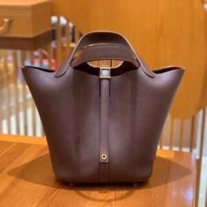 Bucket Tote 18cm – Togo, Rouge Grenat (AG-16451)