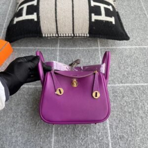 Mini Double-Zip Bag 19cm – Swift, Anemone, Gold Hardware