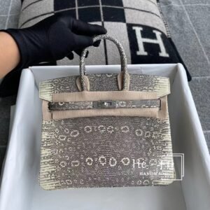 Top-Handle Bag 25cm – Lizard, Ombre, Silver Hardware (AG-20660)