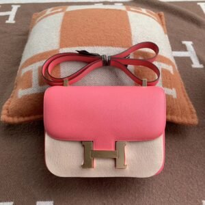 Buckle Flap Bag 24cm – Epsom, Rose Azalee, Gold Hardware