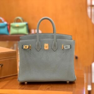 Top-Handle Bag 25cm – Togo, Light Cyan, Gold Hardware