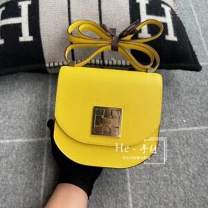 Slim Chain Flap Bag 17cm – Epsom, Amber, Silver Hardware