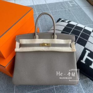 Top-Handle Bag 35cm – Togo, Etoupe, Gold Hardware