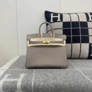 Top-Handle Bag 25cm – Togo, Gris Asphalt, Gold Hardware