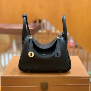 Mini Double-Zip Bag – Togo, Noir (AG-12014)