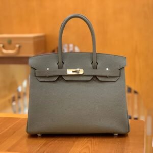 Top-Handle Bag 30cm – Togo, Etain, Silver Hardware (AG-08627)