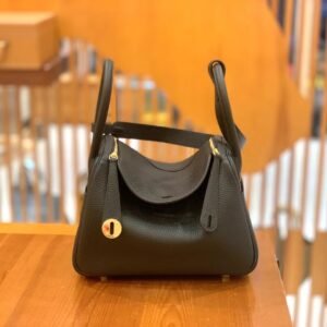 Double-Zip Bag 30cm – Togo, Noir, Gold Hardware