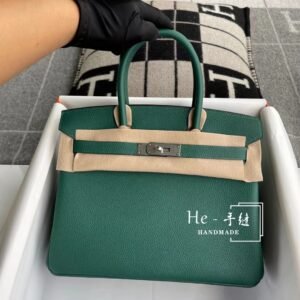 Top-Handle Bag 30cm – Togo, Malachite, Silver Hardware