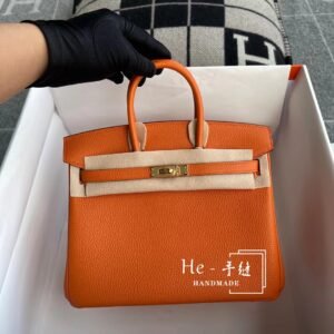 Top-Handle Bag 25cm – Togo, Orange, Gold Hardware