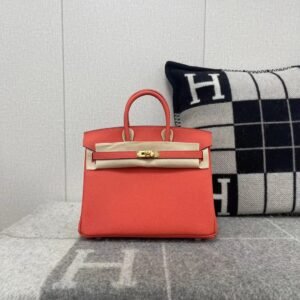 Top-Handle Bag 25cm – Togo, Feu Orange, Gold Hardware
