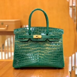 Top-Handle Bag 30cm – Niloticus, Vert Florentin, Gold Hardware (AG-15835)