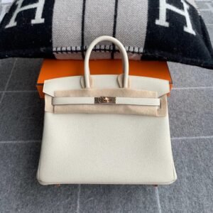 Top-Handle Bag 25cm – Togo, Craie, Rose Gold Hardware