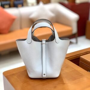 Bucket Tote 18cm – Clemence, Grail Blue, Silver Hardware