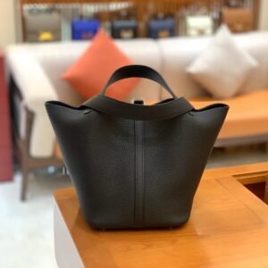 Bucket Tote 18cm – Togo, Noir (AG-16299)