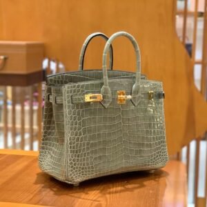 Top-Handle Bag 25cm – Alligator, Gris Tourterelle