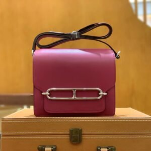Rolling-Clasp Flap Bag 18cm – Rose Sheherazade, Silver Hardware