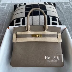 Top-Handle Bag 30cm – Togo, Etoupe, Gold Hardware (AG-19901)