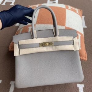 Top-Handle Bag 30cm – Togo, Gris Asphalt, Gold Hardware