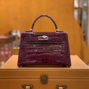 Mini Turnlock Flap Bag – Alligator, Crystal Purple Amethyste
