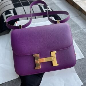 Buckle Flap Bag 24cm – Epsom, Anemone, Gold Hardware