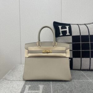 Top-Handle Bag 30cm – Togo, Gris Tourterelle, Gold Hardware