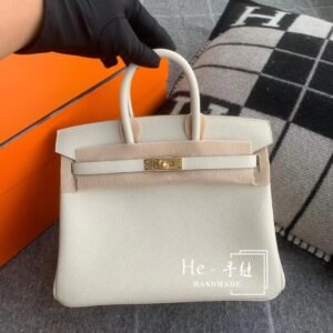 Top-Handle Bag 25cm – Togo, Craie, Gold Hardware