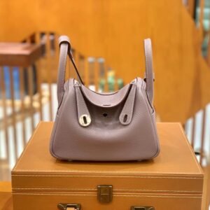 Mini Double-Zip Bag 18cm – Clemence, Lilac, Silver Hardware