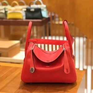 Double-Zip Bag 26cm – Swift, Heart Red, Silver Hardware