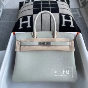 Top-Handle Bag 30cm – Togo, Gris Pearl, Silver Hardware