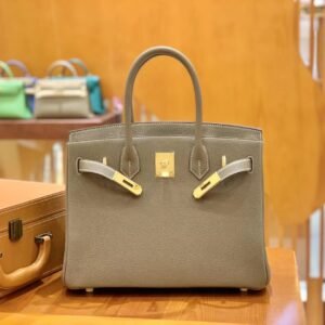 Top-Handle Bag 30cm – Togo, Etoupe, Gold Hardware (AG-08613)