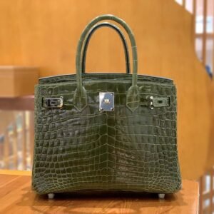 Top-Handle Bag 30cm – Porosus, Vert Olive