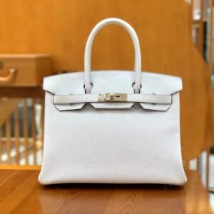 Top-Handle Bag 30cm – Togo, Light Blue, Gold Hardware