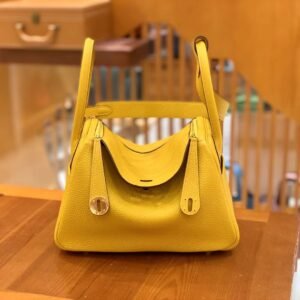 Double-Zip Bag 26cm – Clemence, Amber Yellow, Gold Hardware