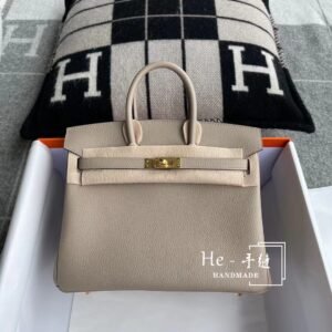 Top-Handle Bag 25cm – Togo, Gris Trench, Gold Hardware