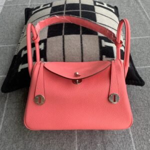 Double-Zip Bag 26cm – Clemence, Rose Azalee, Silver Hardware