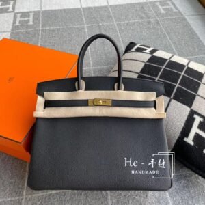 Top-Handle Bag 35cm – Togo, Black, Gold Hardware