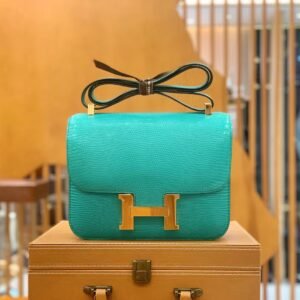Buckle Flap Bag 24cm – Lizard, Verona Green, Gold Hardware