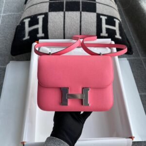Buckle Flap Bag 18cm – Evercolor, Rose Azalee, Silver Hardware