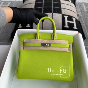 Top-Handle Bag 25cm – Epsom, Kiwi, Silver Hardware