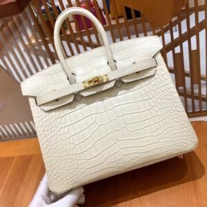 Top-Handle Bag 25cm – Alligator, Craie