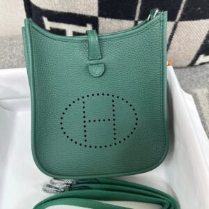 Mini Perforated Crossbody 18cm – Clemence, Vert Vertigo, Silver Hardware