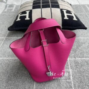 Bucket Tote 18cm – Clemence, Rose Purple, Silver Hardware