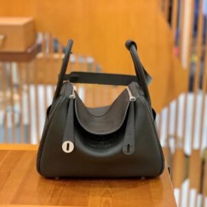 Double-Zip Bag 30cm – Clemence, Classic Black, Silver Hardware