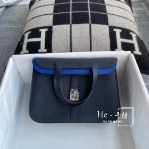 Convertible Crossbody 25cm – Clemence, Blue Nuit, Silver Hardware (AG-20357)