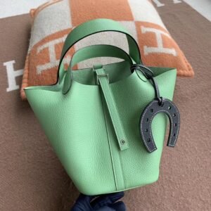 Bucket Tote 18cm – Clemence, Criquet, Silver Hardware
