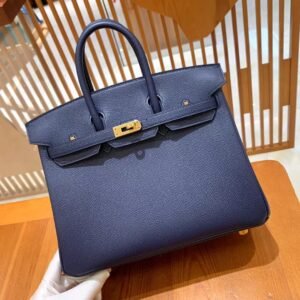 Top-Handle Bag 25cm – Epsom, Blue Saphir, Gold Hardware (AG-14133)