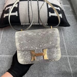 Buckle Flap Bag 18cm – Lizard, Ombre, Silver Hardware